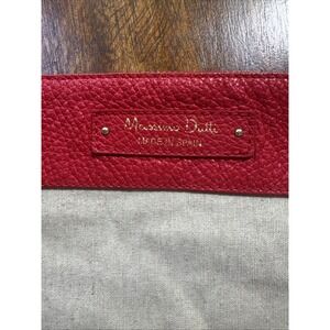 Massimo Dutti Canvas And Red Leather Bag